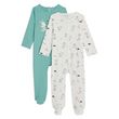 INEXTENSO Lot de 2 dors bien en coton bébé garçon. Coloris disponibles : Vert
