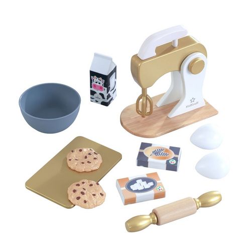 Ensemble dînette pâtisserie avec robot pâtissier doré + accessoires