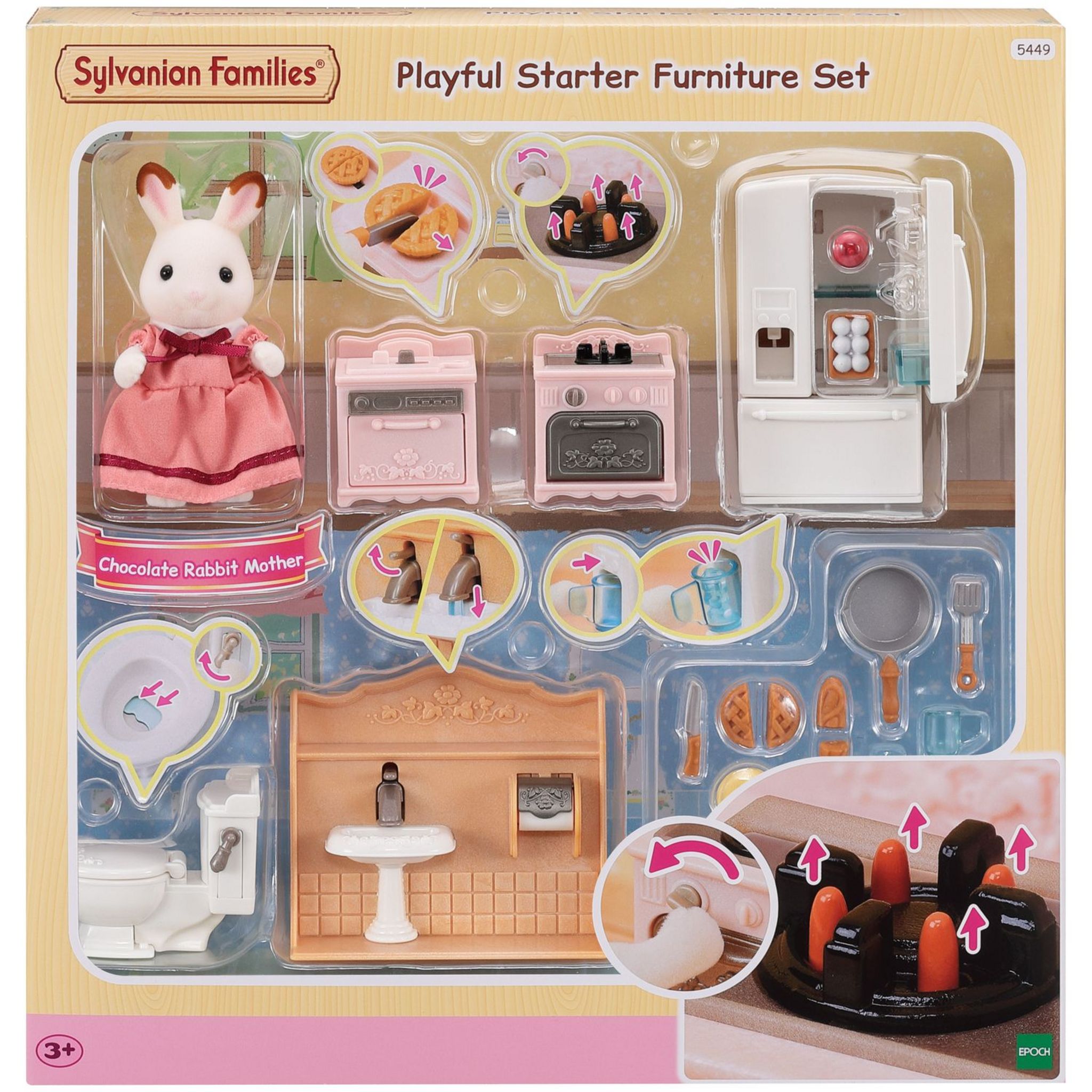 Sylvanian families Le set d'ameublement cosy cottage et maman