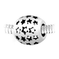 Charm perle étoiles acier par SC Crystal