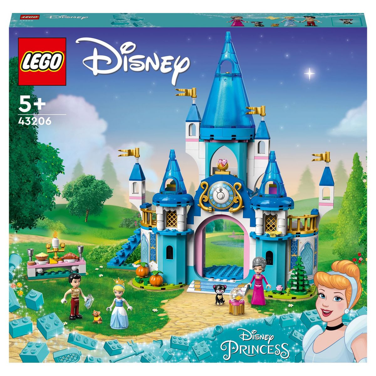 LEGO Disney 43206 Le château de Cendrillon et du prince charmant, Jouet dès  5 Ans pas cher 