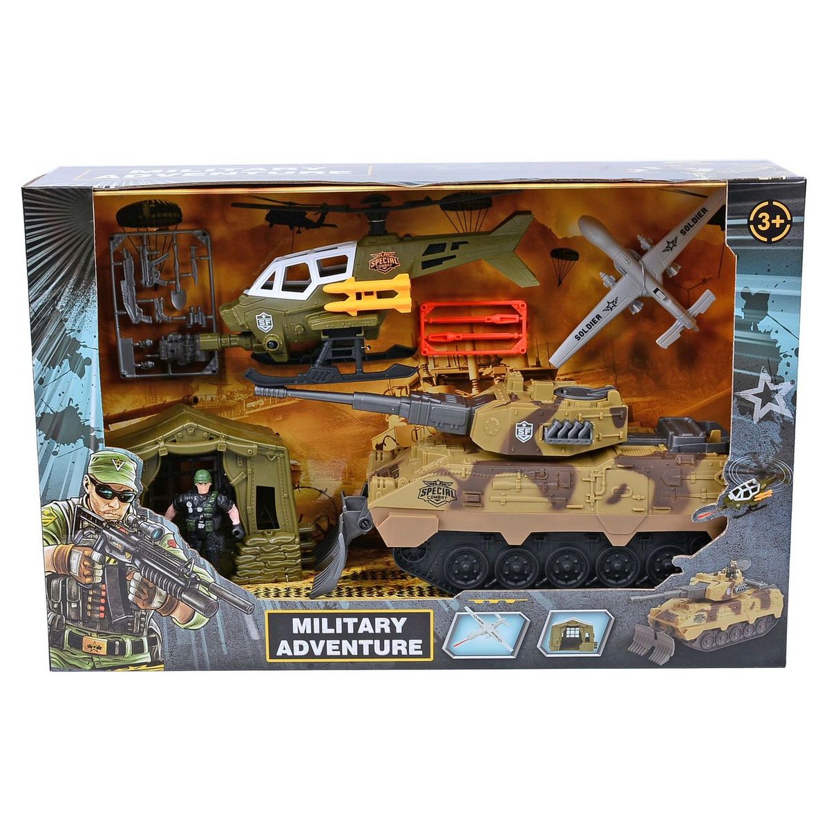 Coffret Jouet Militaire, Engins de Guerre, Armée et Petit Soldat, Univers Miniature