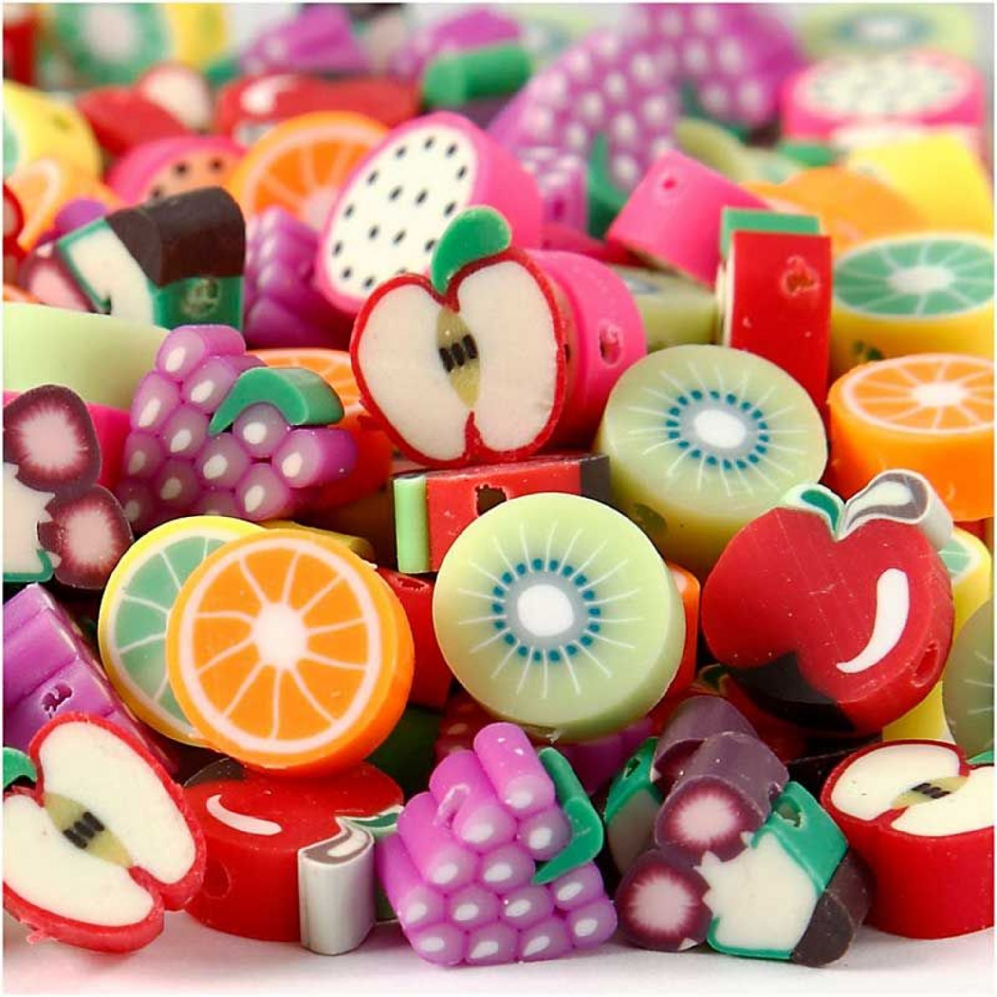 20 perles fruits en pate polymere 10mm