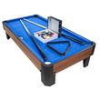 Billard de table avec accessoires - Kit Billard Compact de bureau ou salle de jeu, 102 x 51 x 22,5 cm - Marron et Tapis Bleu