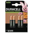 DURACELL Piles AAA/HR03 rechargeables 900mah x4