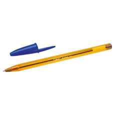 BIC Lot de 4 stylos bille pointe fine bleu CRISTAL ORIGINAL