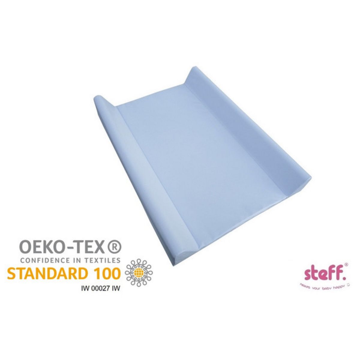  Steff - Matelas à langer avec rebords - 70x50 cm - Bleu - Label de qualité OEKO-TEX standard 100
