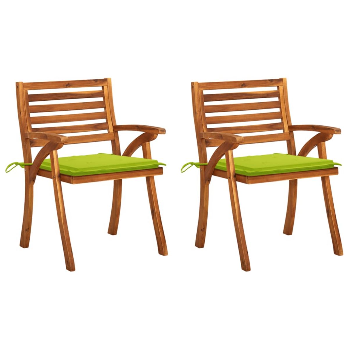 VIDAXL Chaises a dîner de jardin avec coussins 2 pcs Acacia massif