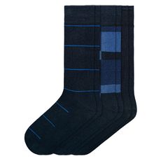 Coffret de 3 paires de chaussettes chics pour homme (Bleu)