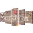 Set de toiles murales imprimees  Home Sweet Home  200 x 100 cm