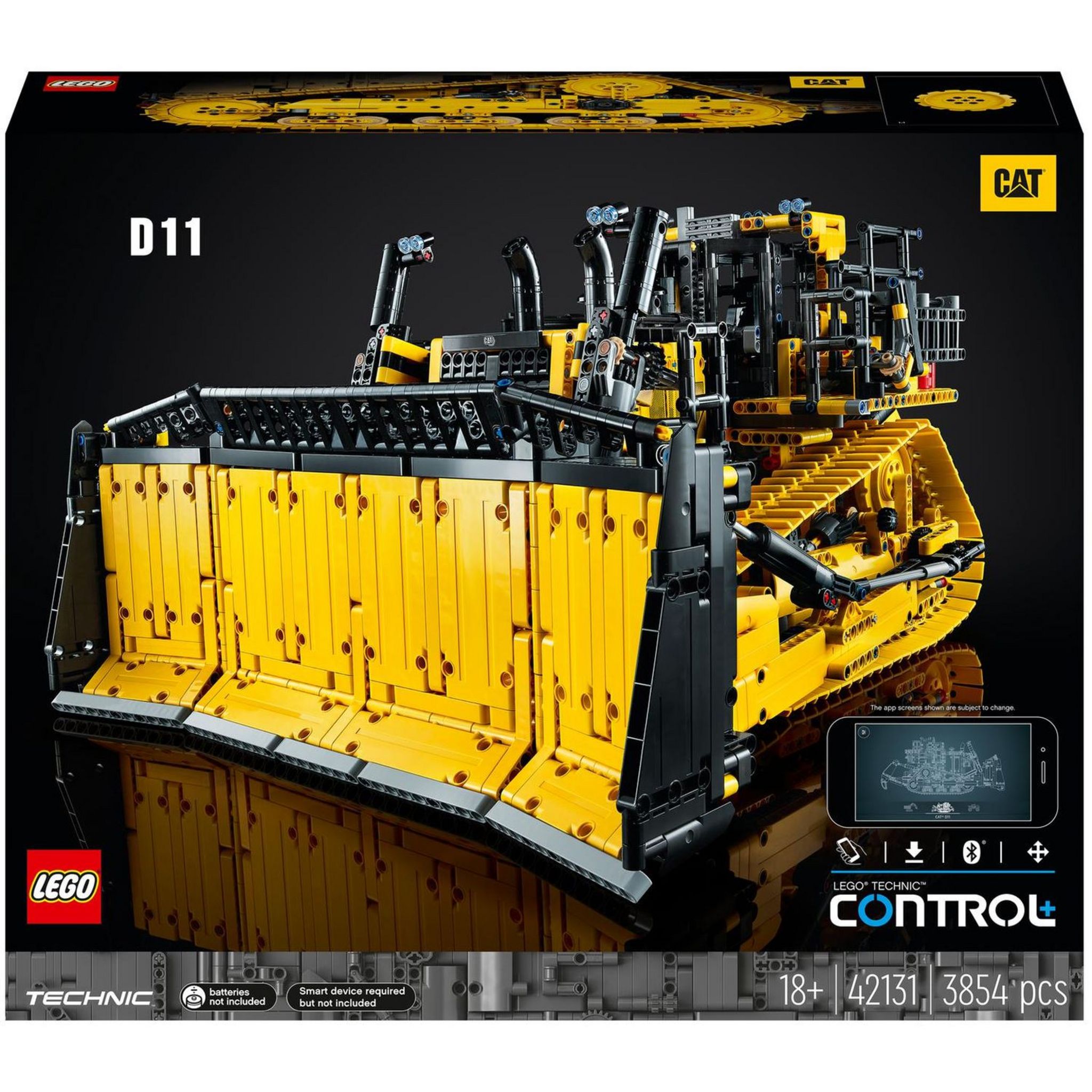 LEGO Technic 42131 Bulldozer D11 Cat Véhicule de Chantier Télécommandé avec  Application pas cher 