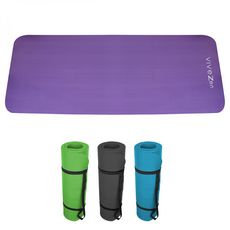 VIVEZEN Tapis de yoga, de gym, d'exercices 180 x 60 x 1,2 cm + sac de transport (Violet)