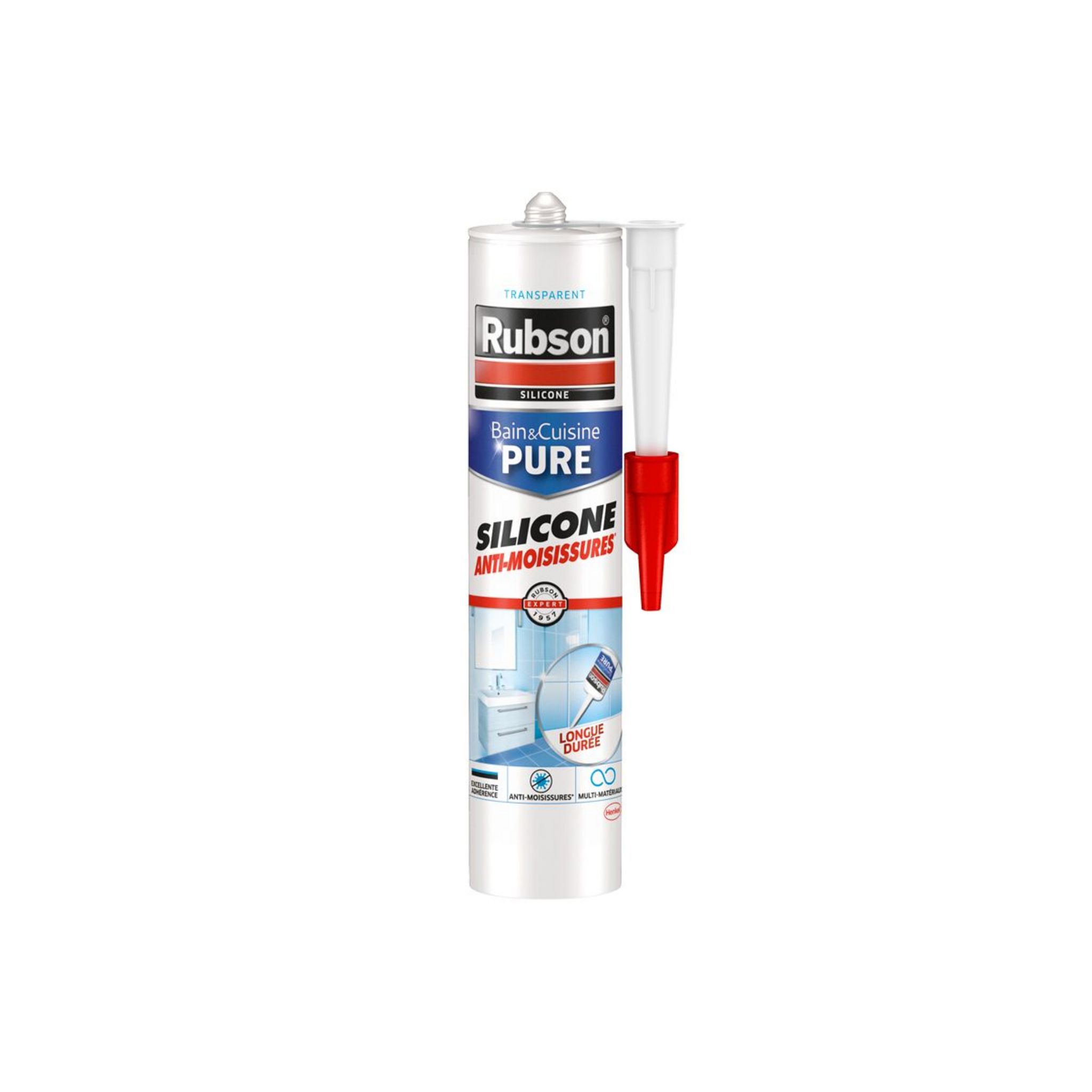 Silicone anti-moisissures blanc RUBSON : la cartouche de 280 ml à