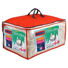 DODO Pack couette chaude anti-acariens en microfibre 400 g/m² + oreiller(s) COCON D'HIVER (Blanc)