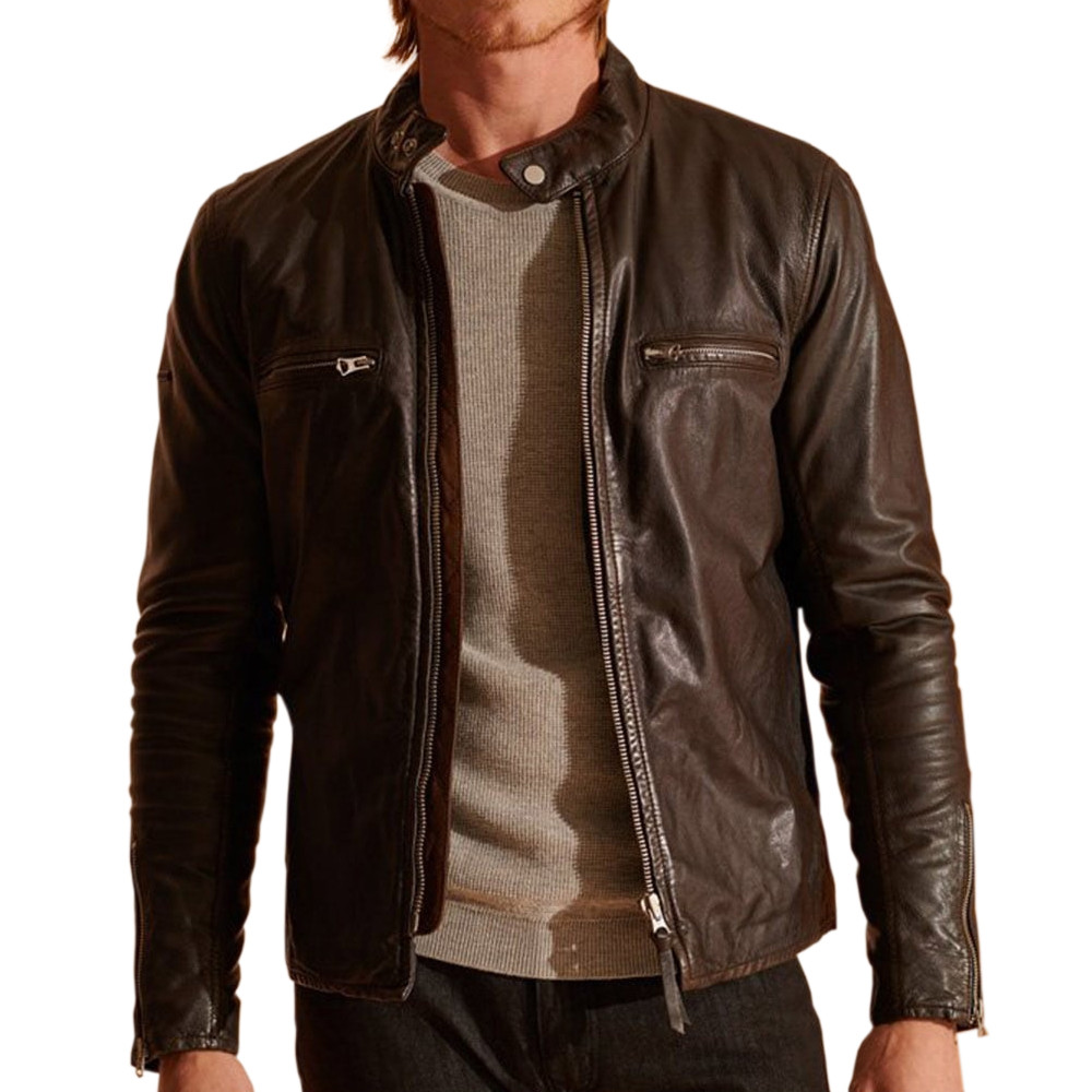 Main zip. Superdry Hero Leather Racer Jacket. Superdry real Hero Leather Jacket.