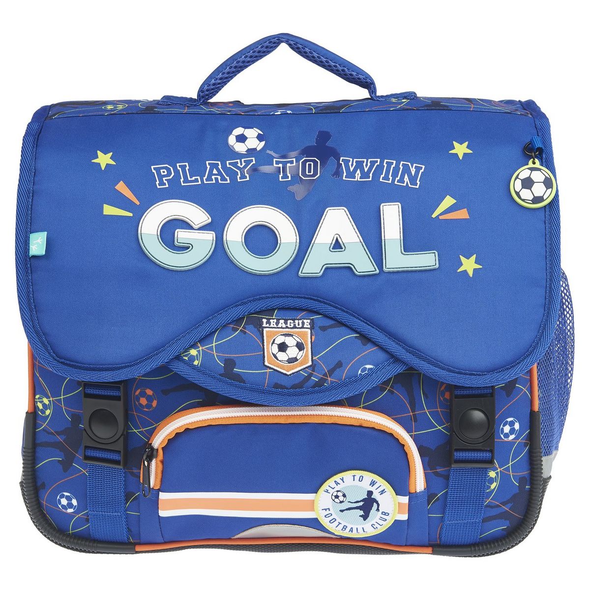 AUCHAN Cartable 36 cm bleu FOOTBALL pas cher Auchan