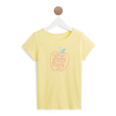 IN EXTENSO T-shirt manches courtes pomme fille (Jaune )