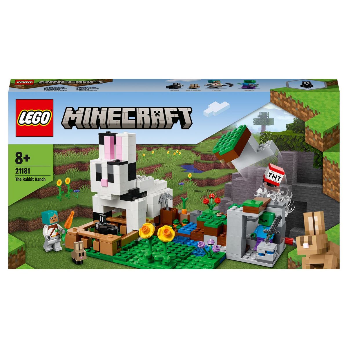 LEGO Minecraft 21181 - Le Ranch Lapin Set de Construction Maison, Ferme  avec Animaux pas cher 