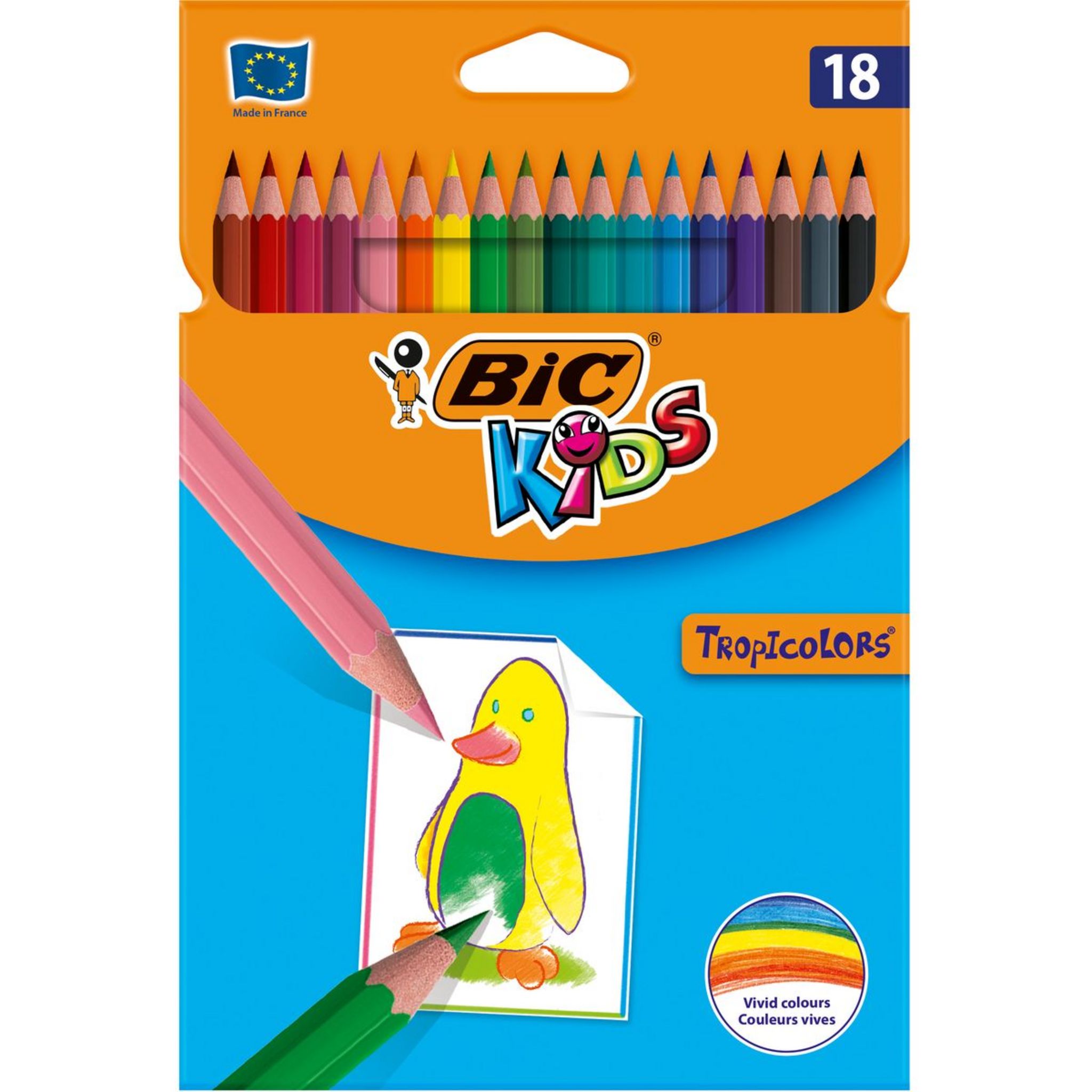 Lot de 18 crayons de couleur pour enfants de 2, 3, 4 ans et plus