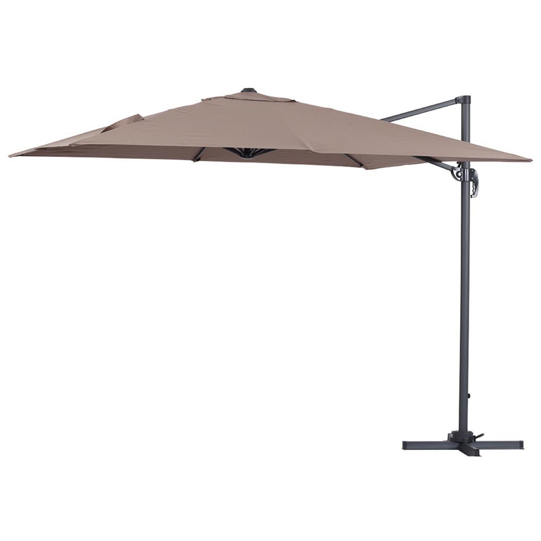 Parasol Déporté 3 Têtes 4,6 m en Aluminium et Toile Taupe - Deporwide