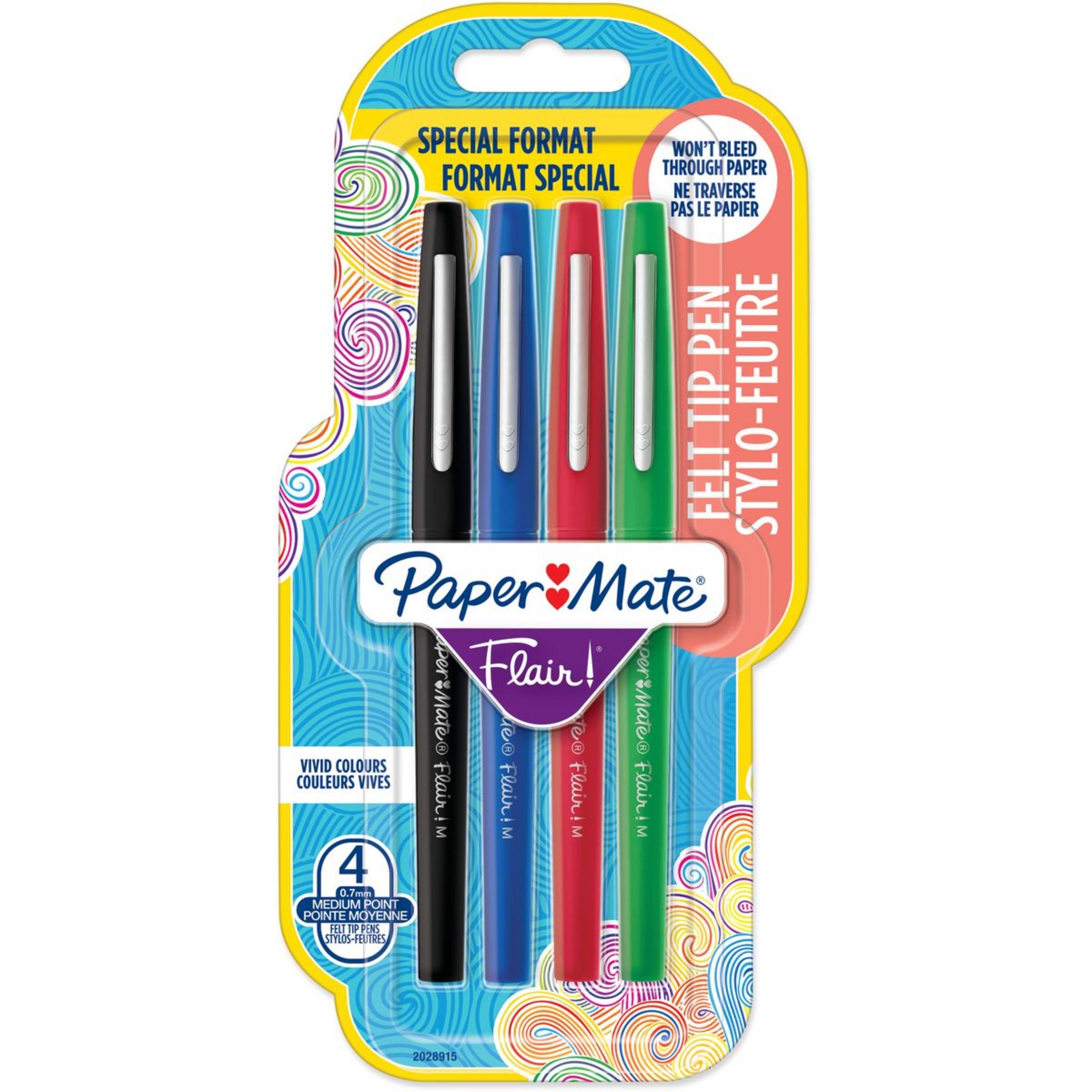 Feutres pointe moyenne Flair PaperMate couleurs vives