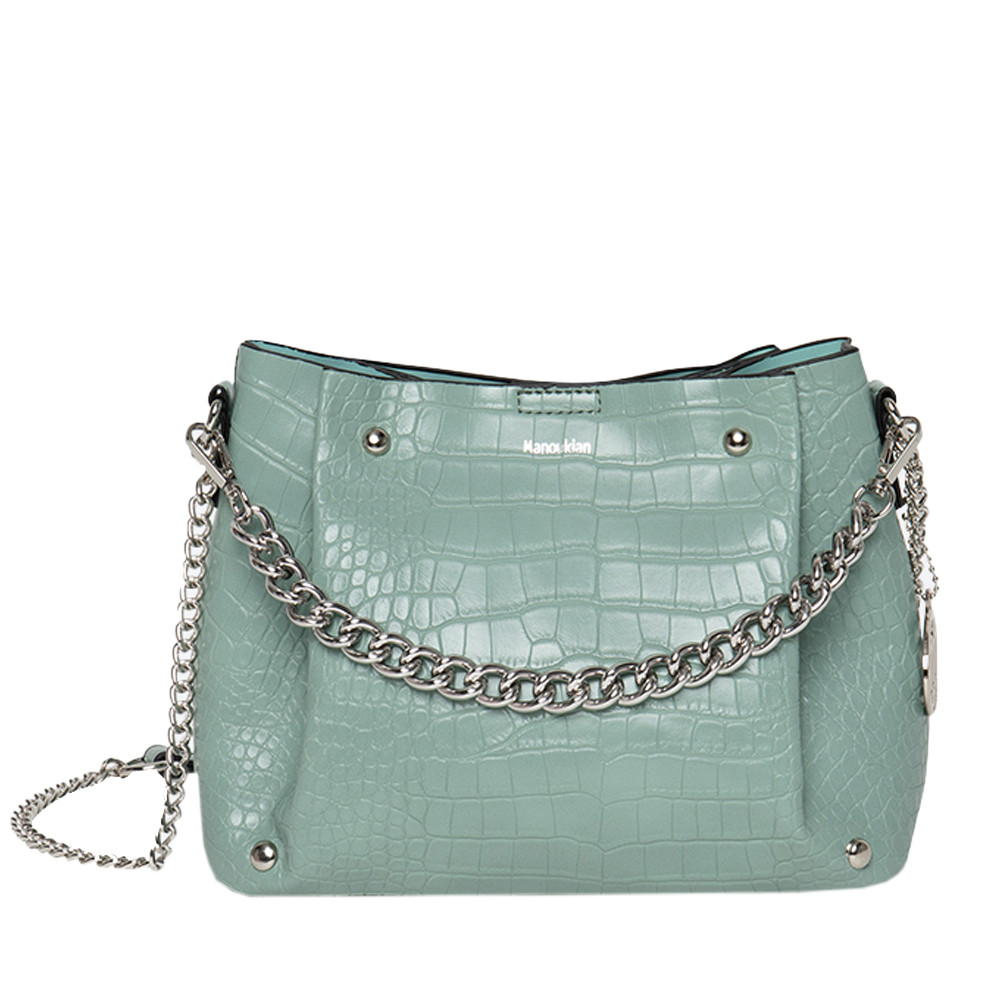 Sac main Vert croco Femme Manoukian Shilo