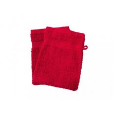 Soleil d'ocre Lot de 2 gants de toilette UNI rouge 450gr/m2