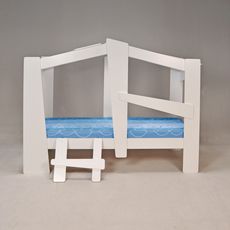 Lit enfant cabane avec sommier  couchage 90 x 190 cm BROUSSE (Blanc)