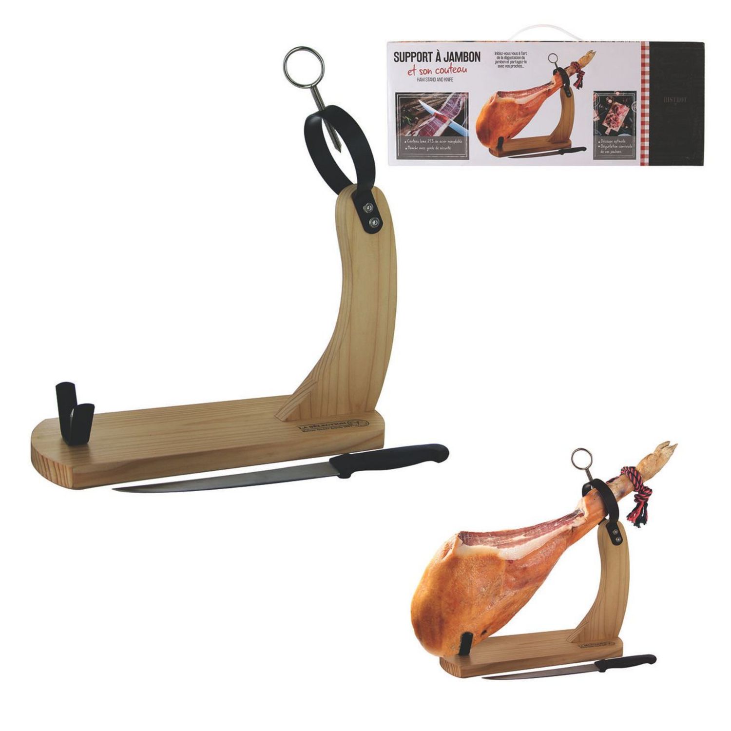 GENERIQUE - Couteau À Jambon Cru Avec Poignée 38,5cm - Cdiscount Maison