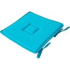  Galette de chaise uni effet Bachette - 40 x 40 cm - Turquoise