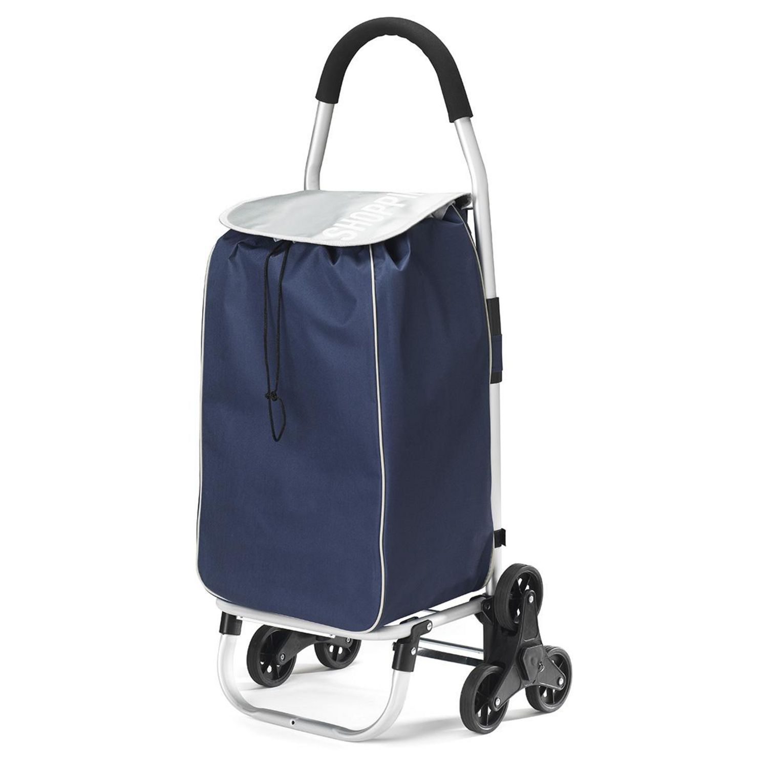 Chariot de courses avec siège - Sac isotherme 35 L - Bleu foncé