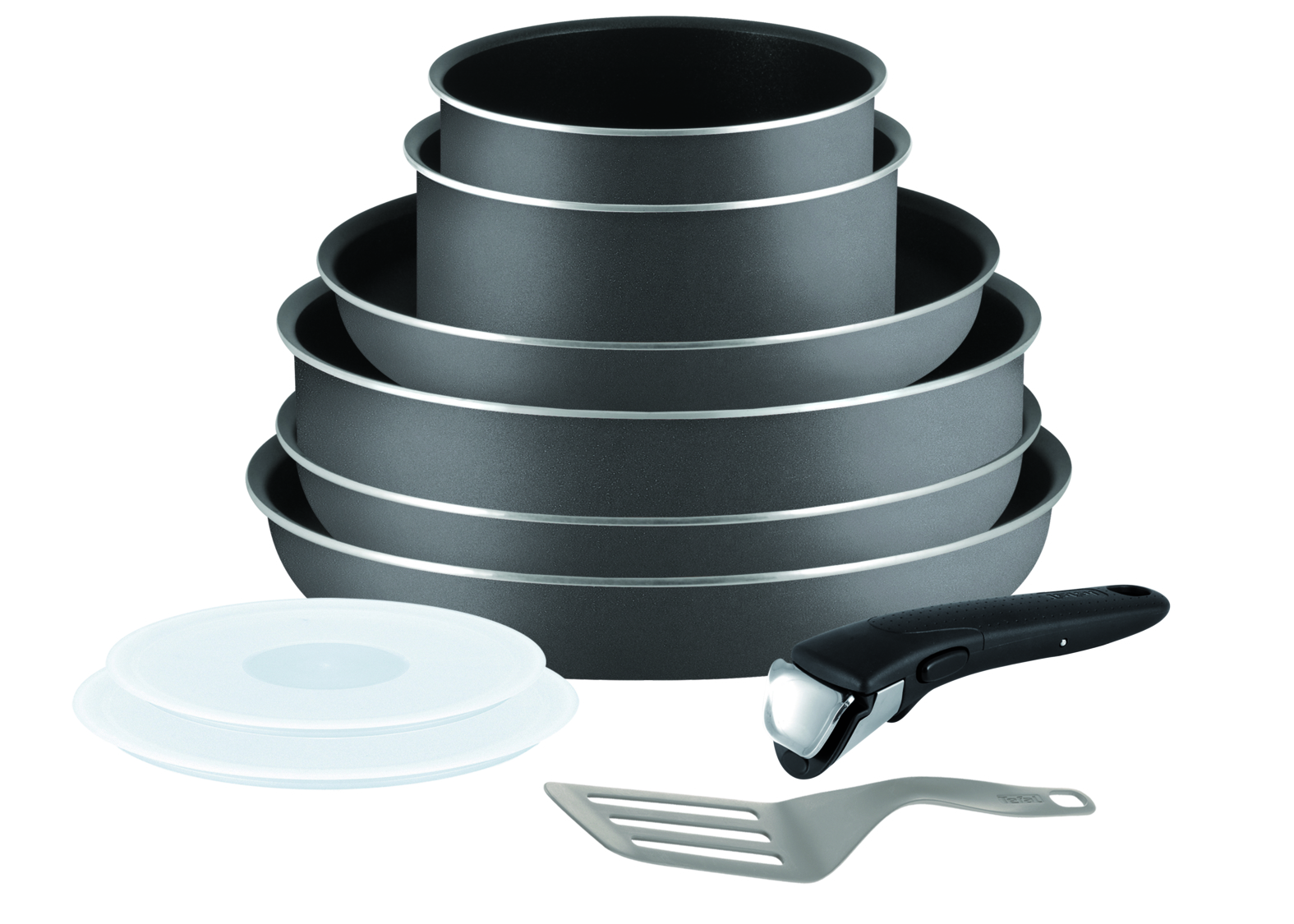 Set de casseroles Ingenio Essential 5 Gris Anthracite 4 Pièces