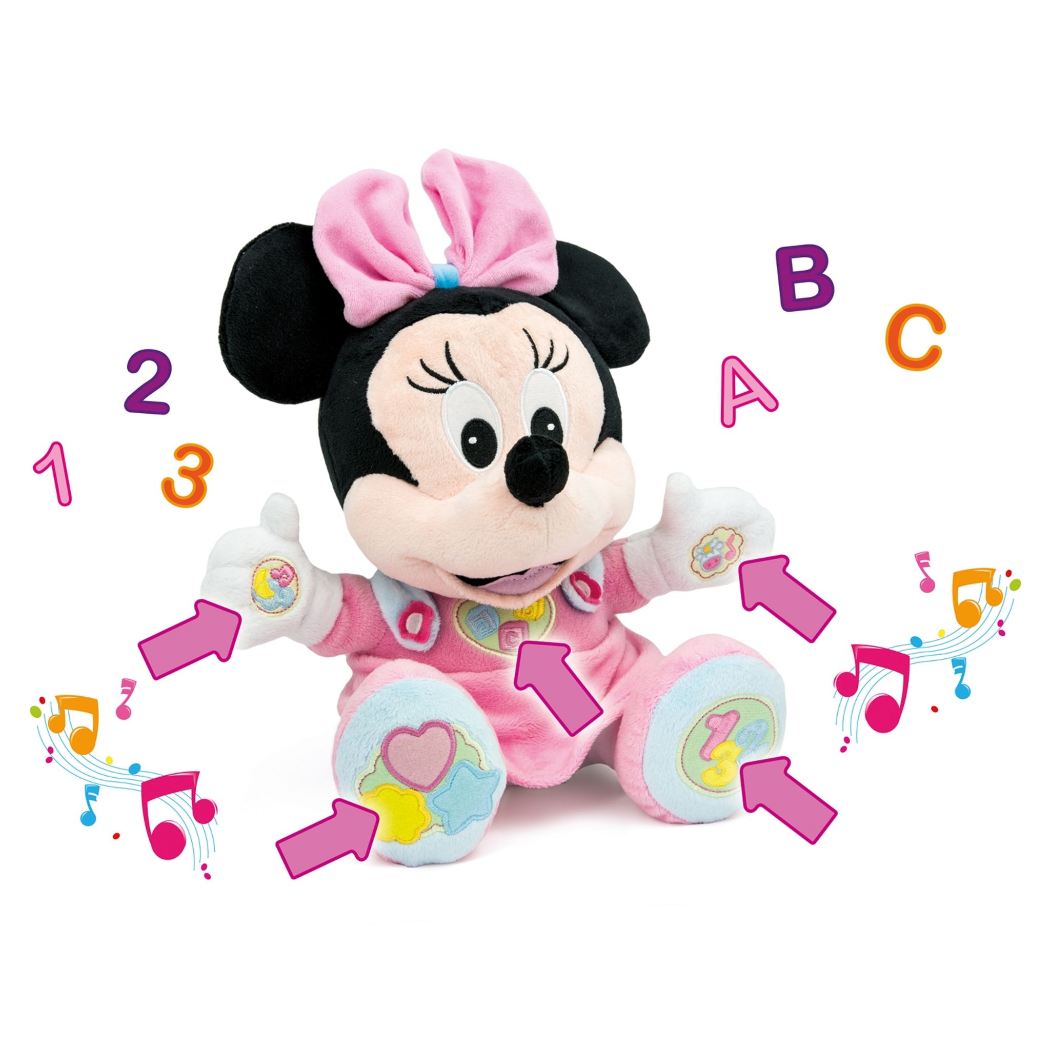 CLEMENTONI Peluche Baby Minnie Interactive dès 6 mois pas cher - Auchan.fr