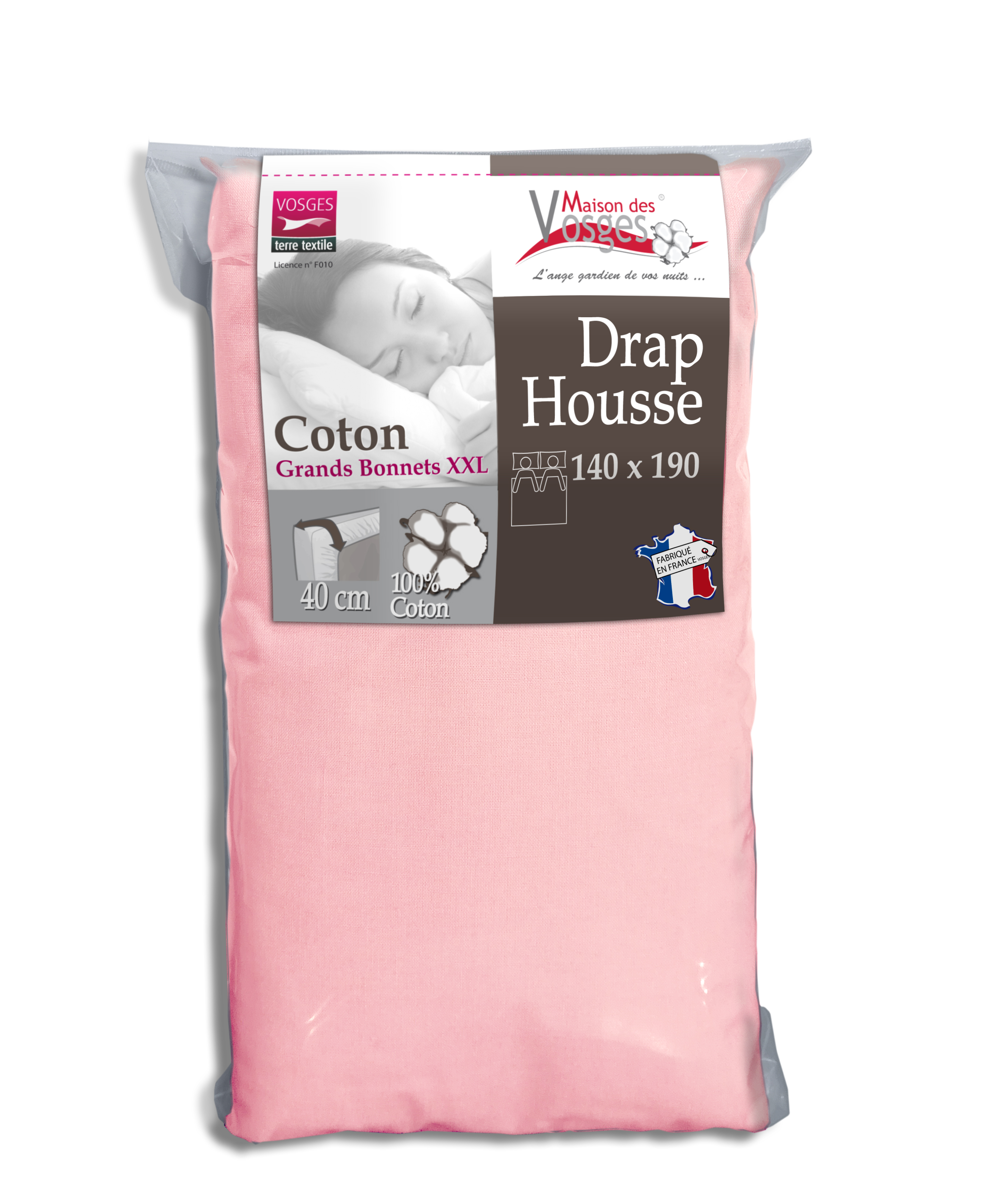 Drap housse en coton 57fils super grand bonnet 40cm spécial matelas très  épais pas cher 