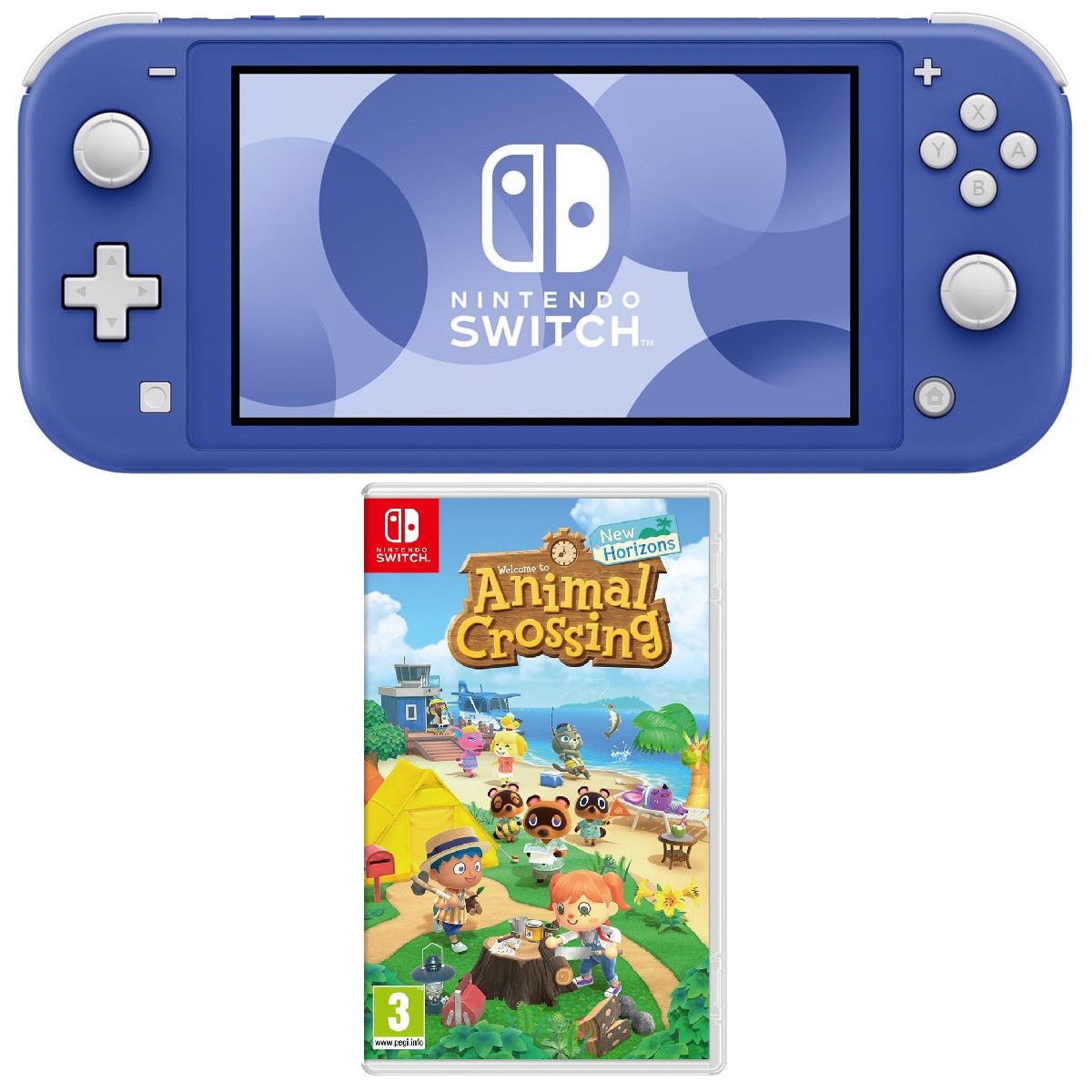 Console Nintendo Switch Lite Bleue + Animal Crossing New Horizons