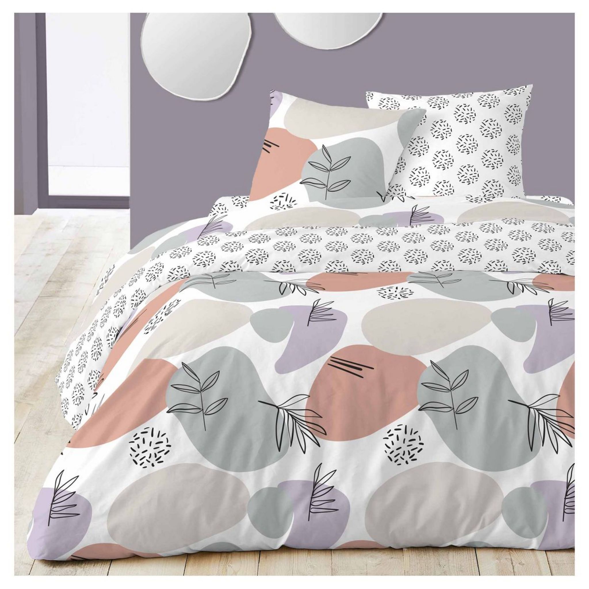 Housse de couette pur coton bio coloris multicolore