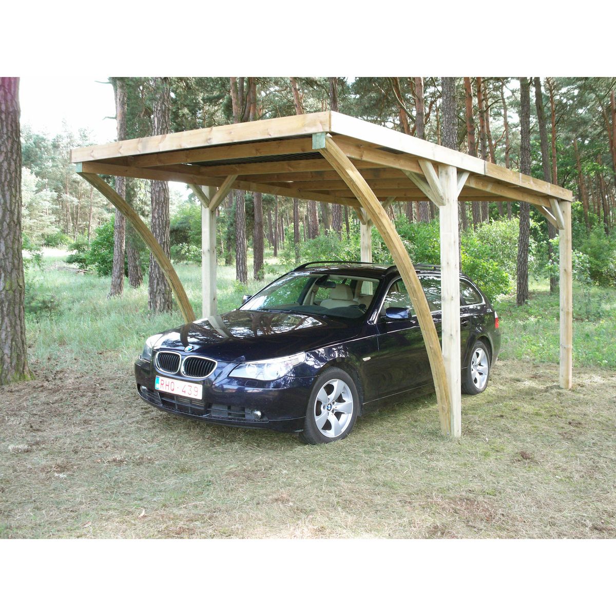 Carport en bois traité Tilaran toit plat 15,36 m²