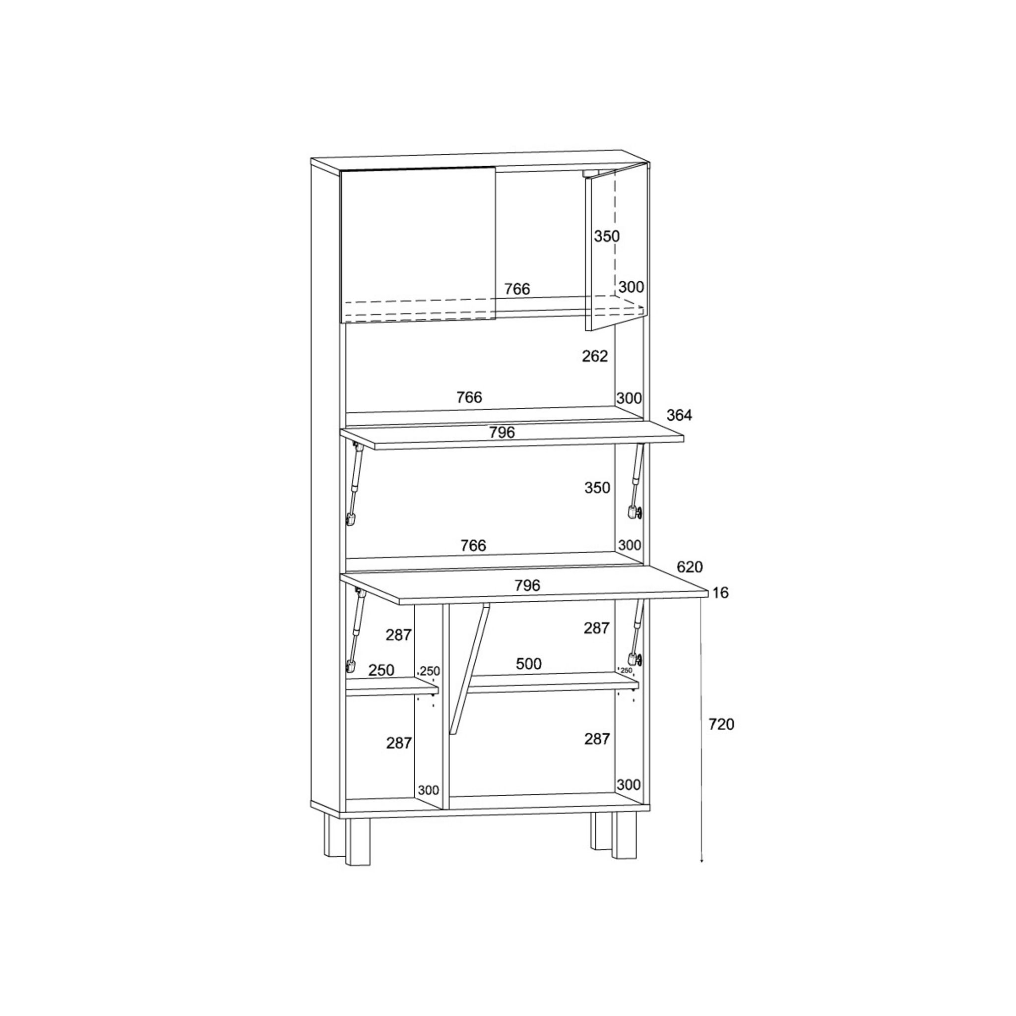 BIM FURNITURE Armoire Placard Convertible en bureau et table de télétravail  Homi Blanc Mat 175x80x32cm pas cher 