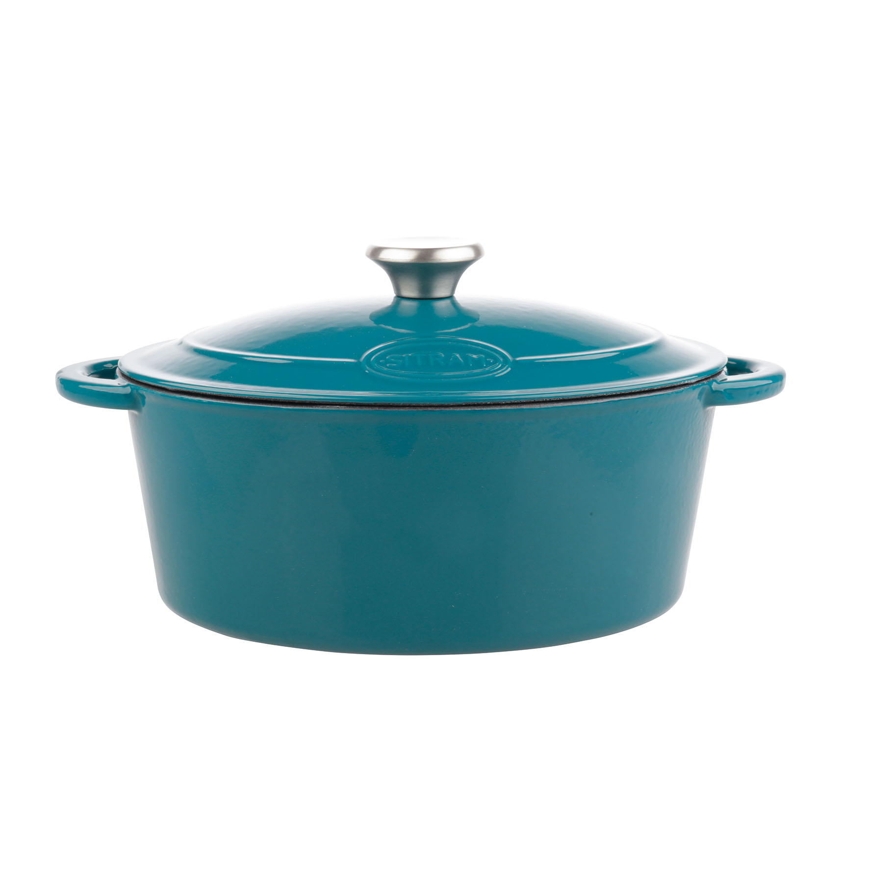 SITRAM Cocotte en fonte ovale induction 9 litres bleue pas cher