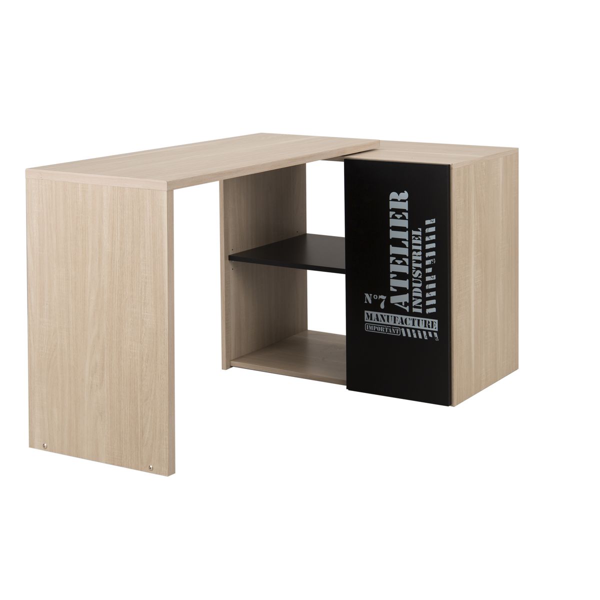 Bureau avec plateau modulable style industriel L102cm GREG pas cher à ...