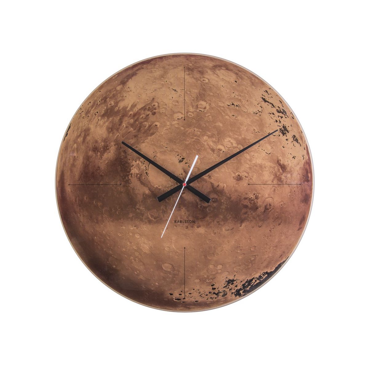 Karlsson Horloge murale en verre Mars - Marron