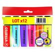 stabilo lot de 12 surligneurs 6 fluos + 6 pastels boss original