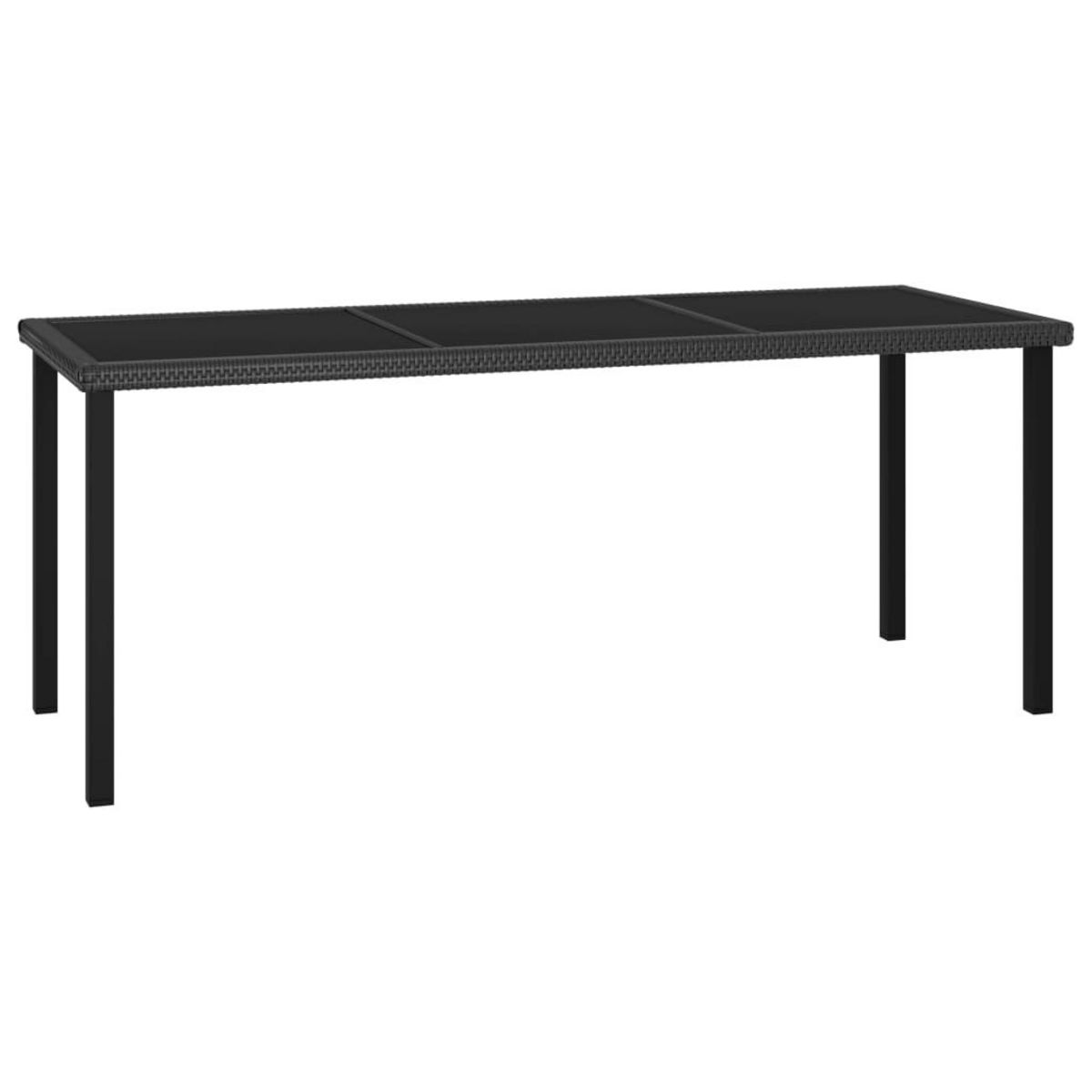 VIDAXL Table a dîner de jardin Noir 180x70x73 cm Resine tressee