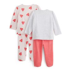 In Extenso Lot De 2 Pyjamas Velours Bebe Fille Pas Cher A Prix Auchan