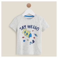 IN EXTENSO T-shirt manches courtes say hello  bébé garçon (gris chine)