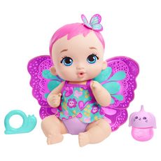 Mattel My Garden Baby Bebe Papillon Rose Boit Et Fait Pipi Pas Cher A Prix Auchan