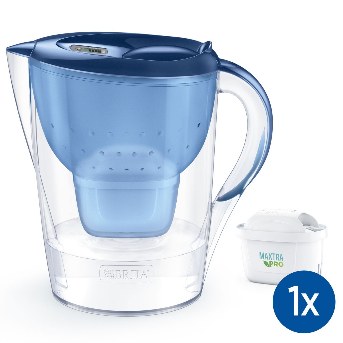 carafe filtrante 2.4l bleue avec 4 cartouches maxtra+ - 1026040 BRITA