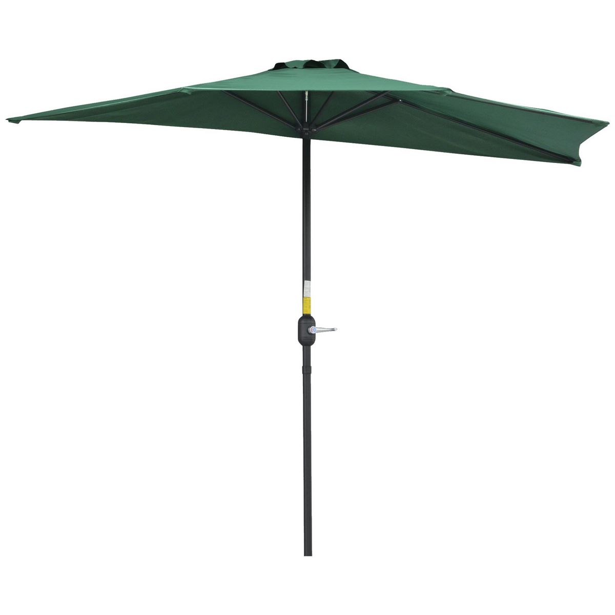 OUTSUNNY Demi parasol, parasol de balcon 5 entretoises métal polyester 2,69L x 1,38l x 2,36H m vert
