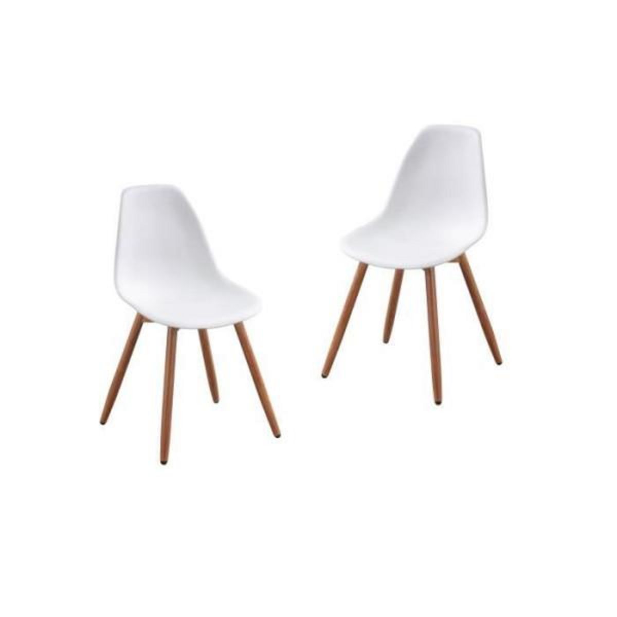  Lot de 2 chaises de jardin en PP - Blanc - 50 x 55 x 85,5 cm