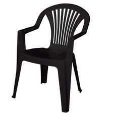 ARETA Lot de 4 fauteuils de jardin résine gris anthracite LIDO